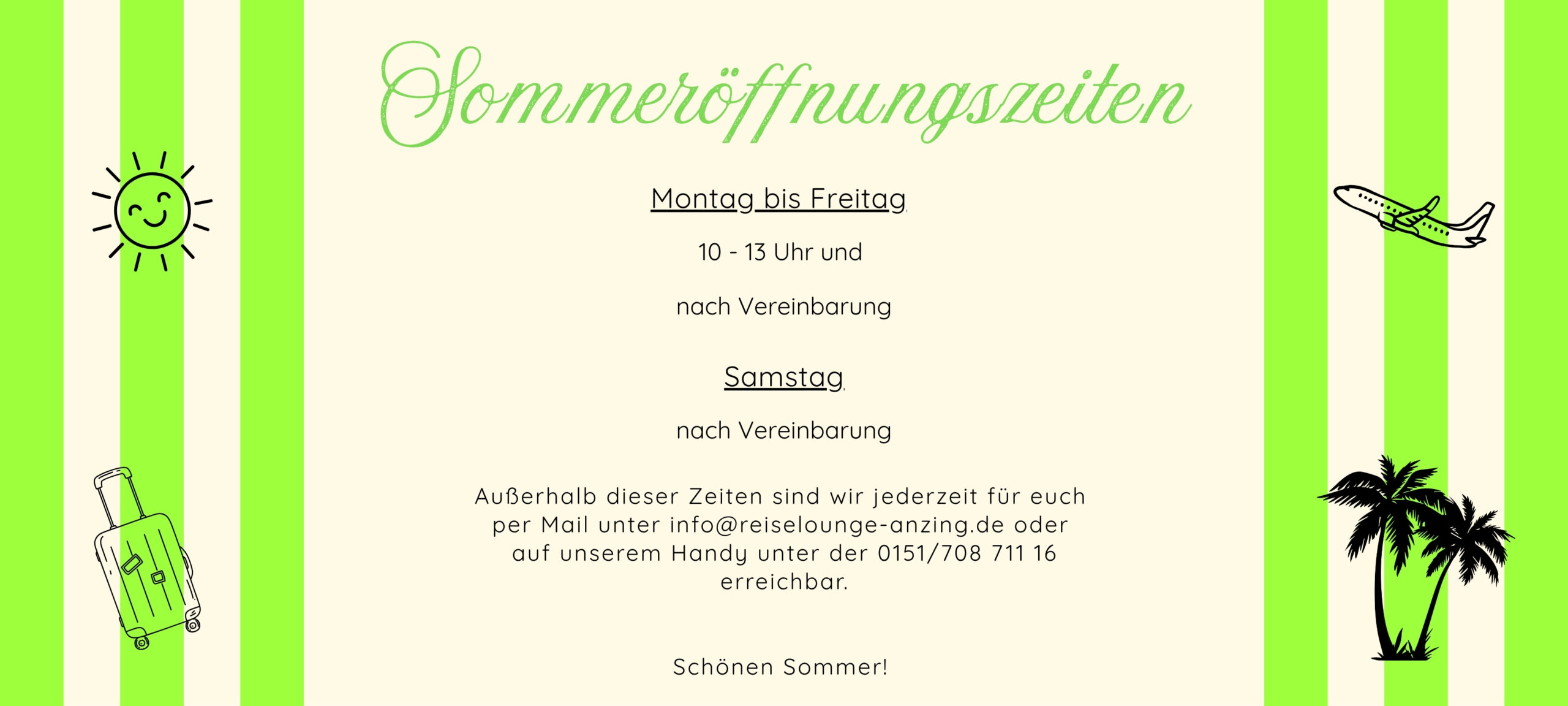 Sommeröffungszeiten 2026
